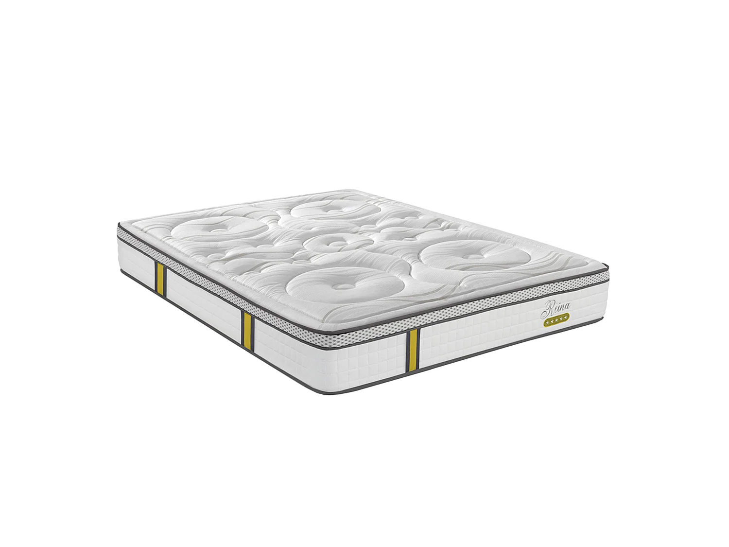 Ensemble matelas ressorts ensachés et sommier en bois