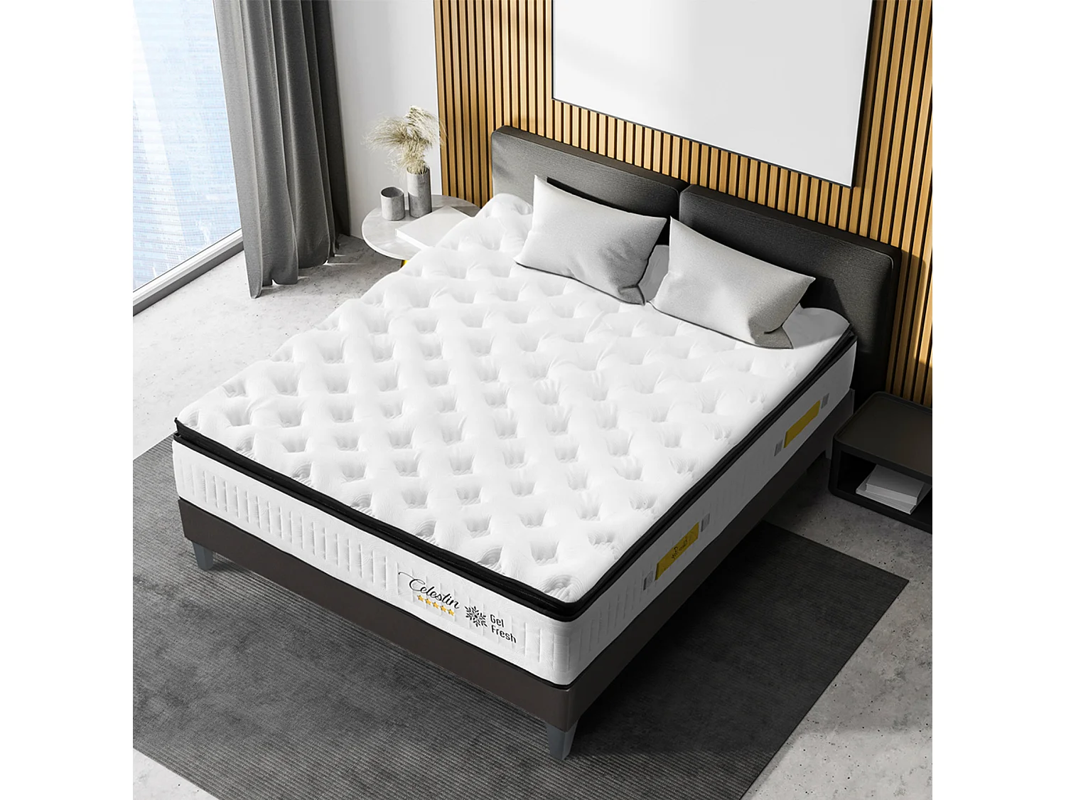 Matelas à ressorts ensachés et mémoire de forme