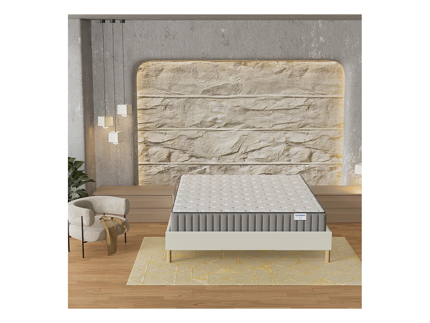 Matelas mousse 70x190cm accueil à mémoire de forme, épaisseur 22cm