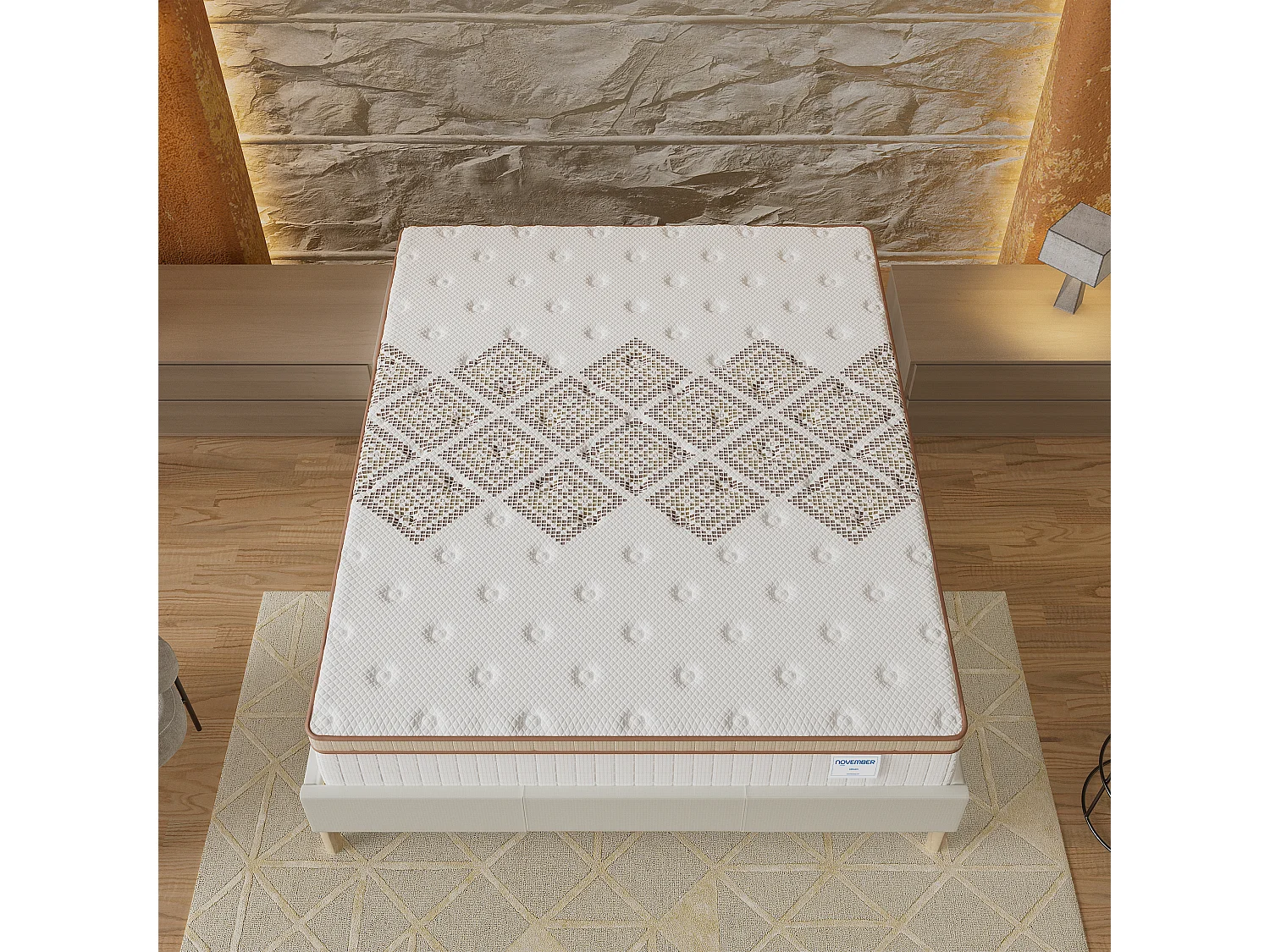 Matelas 200x200cm - Hybride - Ressorts ensachés + Mousse haute résilience - Ép. 28cm