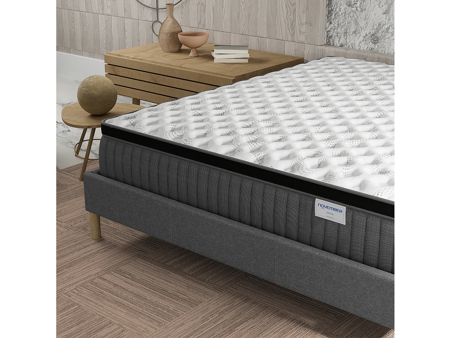 Matelas 140x200 cm - Ressorts ensachés et mousse mémoire de forme-Épaisseur 30cm
