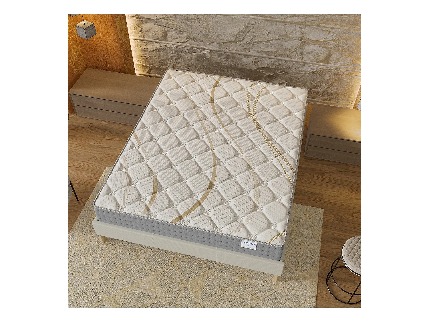 Matelas 140x190cm - Ressorts ensachés + Mousse HR - Épaisseur 25cm