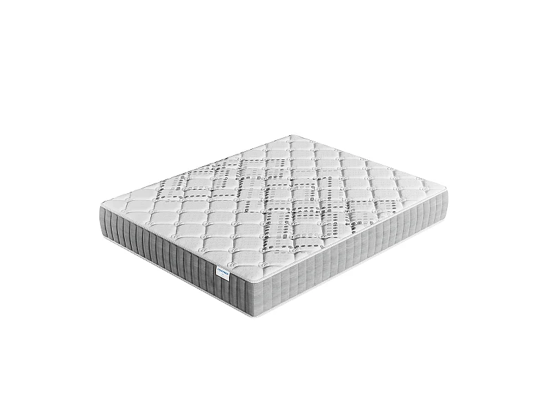 Matelas Eliha 140x190cm - Technologie Hybrid: Ressorts ensachés + Mousse HDensité-Épaisseur 20cm-Soutien Tonique Parfait & indépendance de Couchage-Label SANITIZED