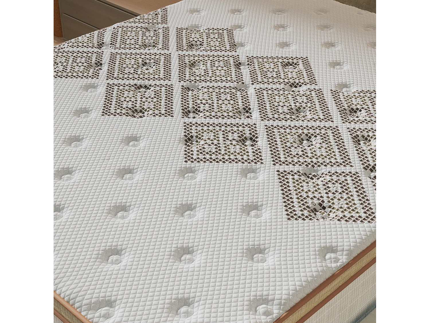 Matelas 140x190cm -  Hybride - Ressorts ensachés + Mousse haute résilience - Ép. 28cm