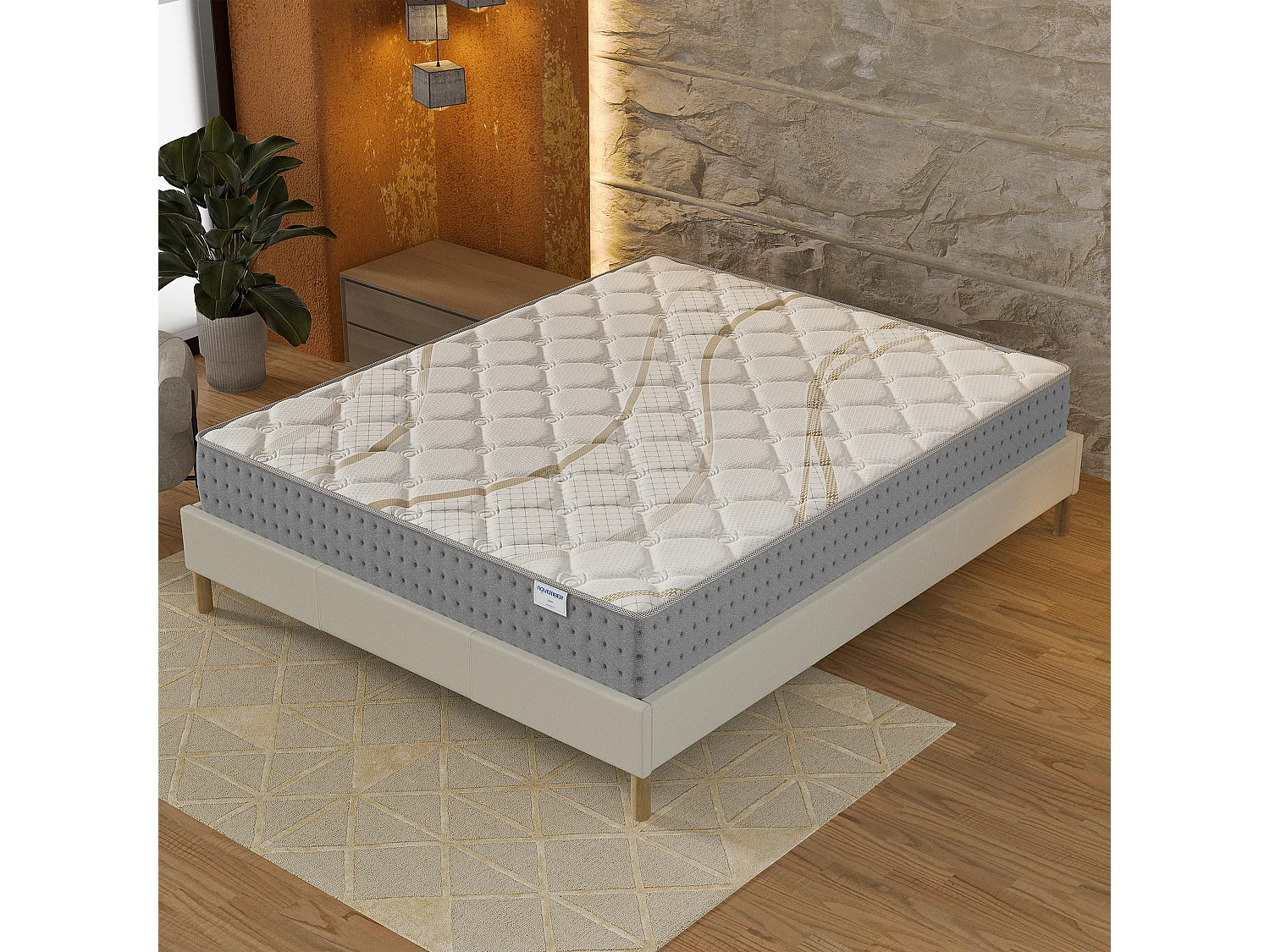 Matelas 180x200cm - Ressorts ensachés + Mousse HR - Épaisseur 25cm