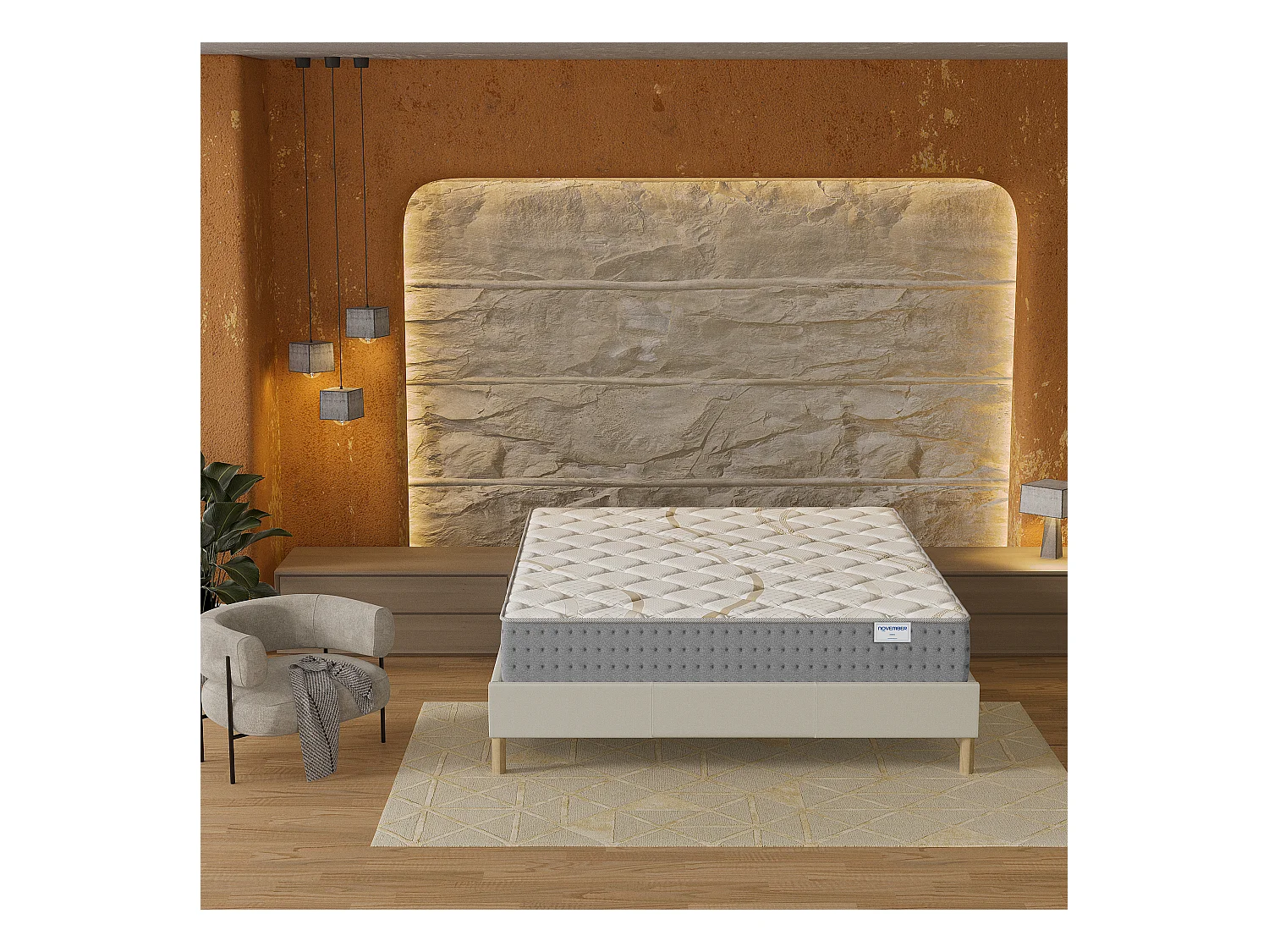 Matelas 180x200cm - Ressorts ensachés + Mousse HR - Épaisseur 25cm