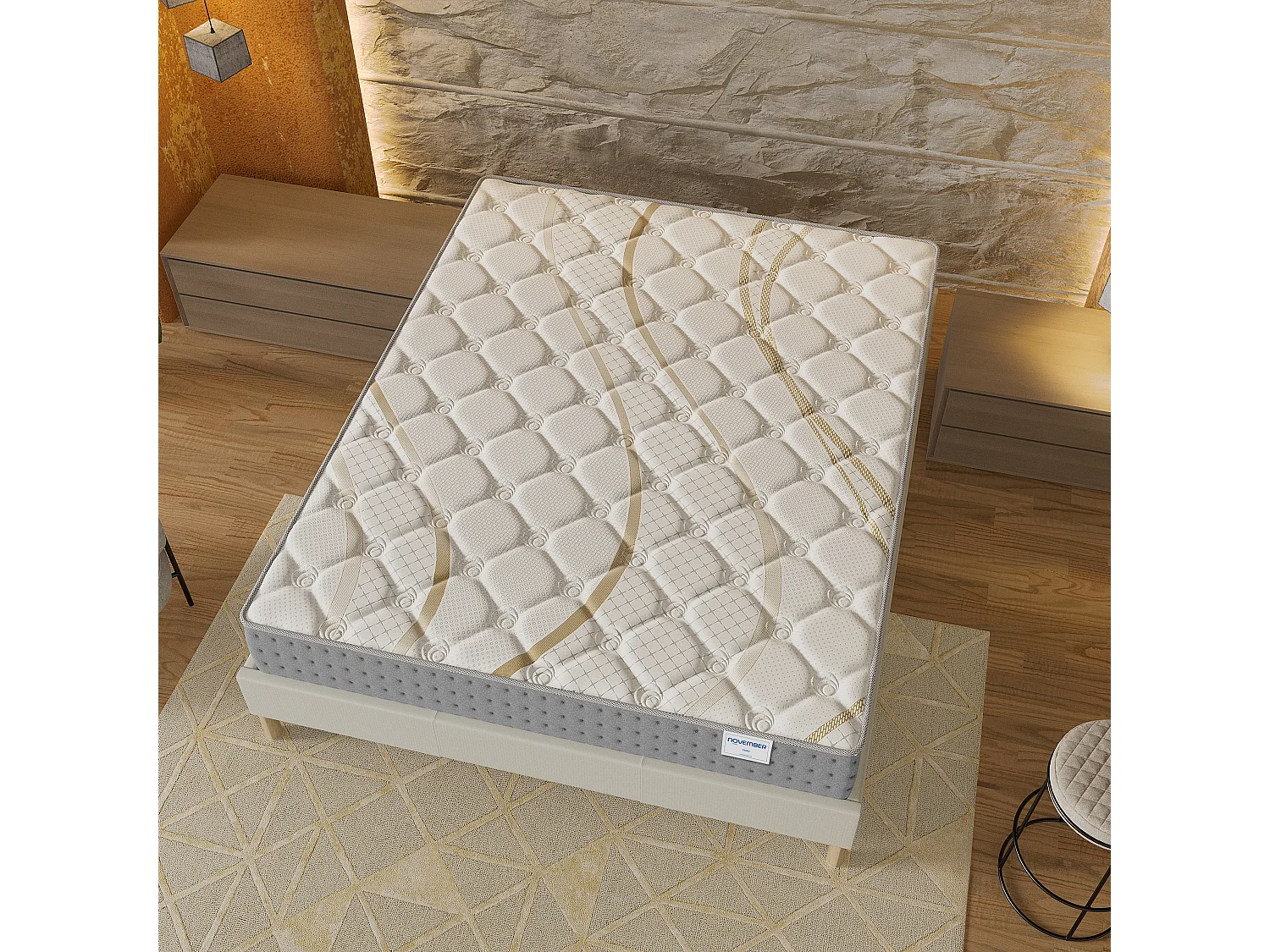 Matelas 180x200cm - Ressorts ensachés + Mousse HR - Épaisseur 25cm