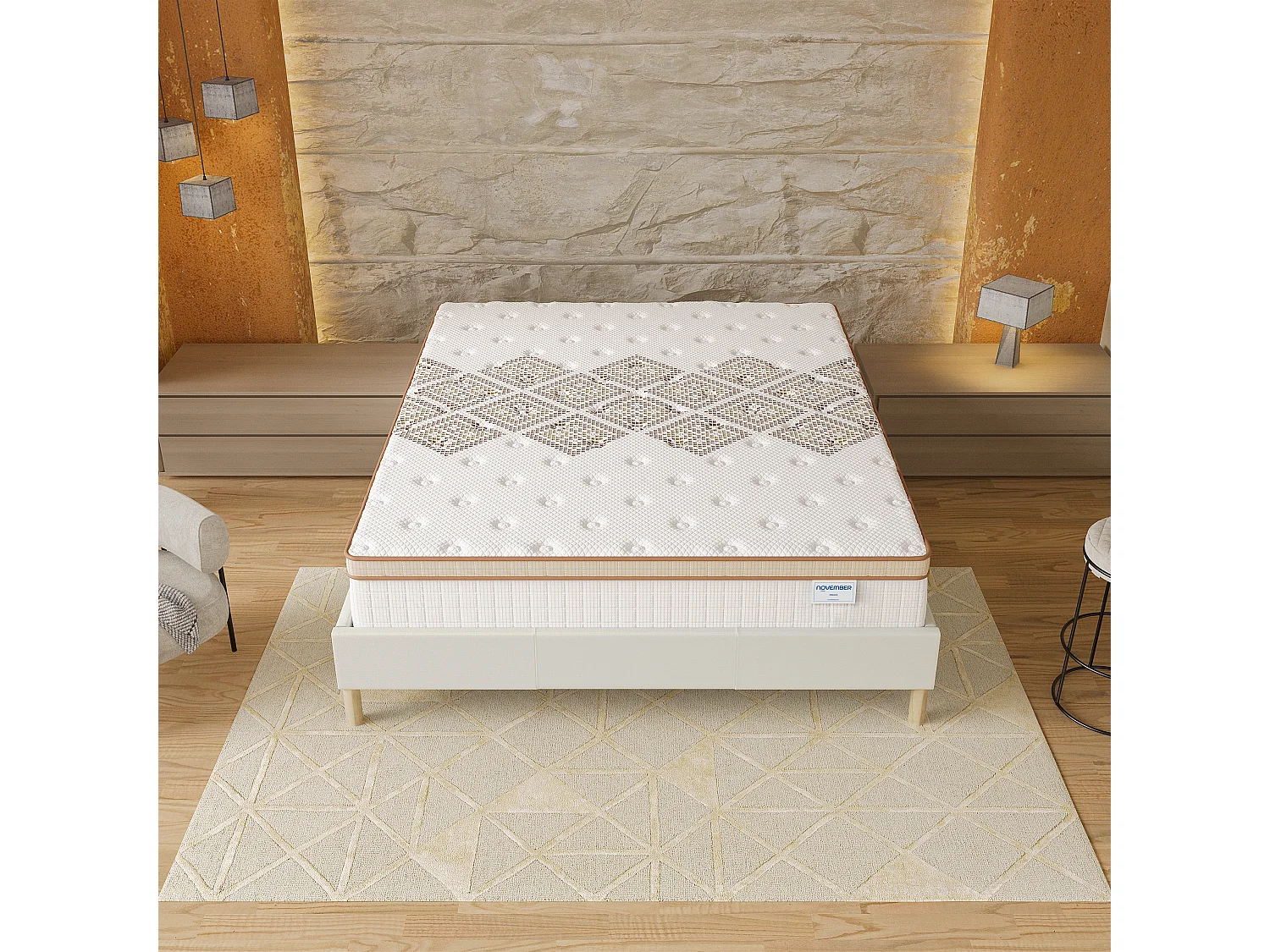 Matelas 160x200cm - Hybride - Ressorts ensachés + Mousse haute résilience - Ép. 28cm