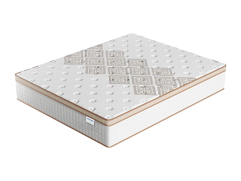 Matelas 120x190cm -  Hybride - Ressorts ensachés + Mousse haute résilience - Ép. 28cm