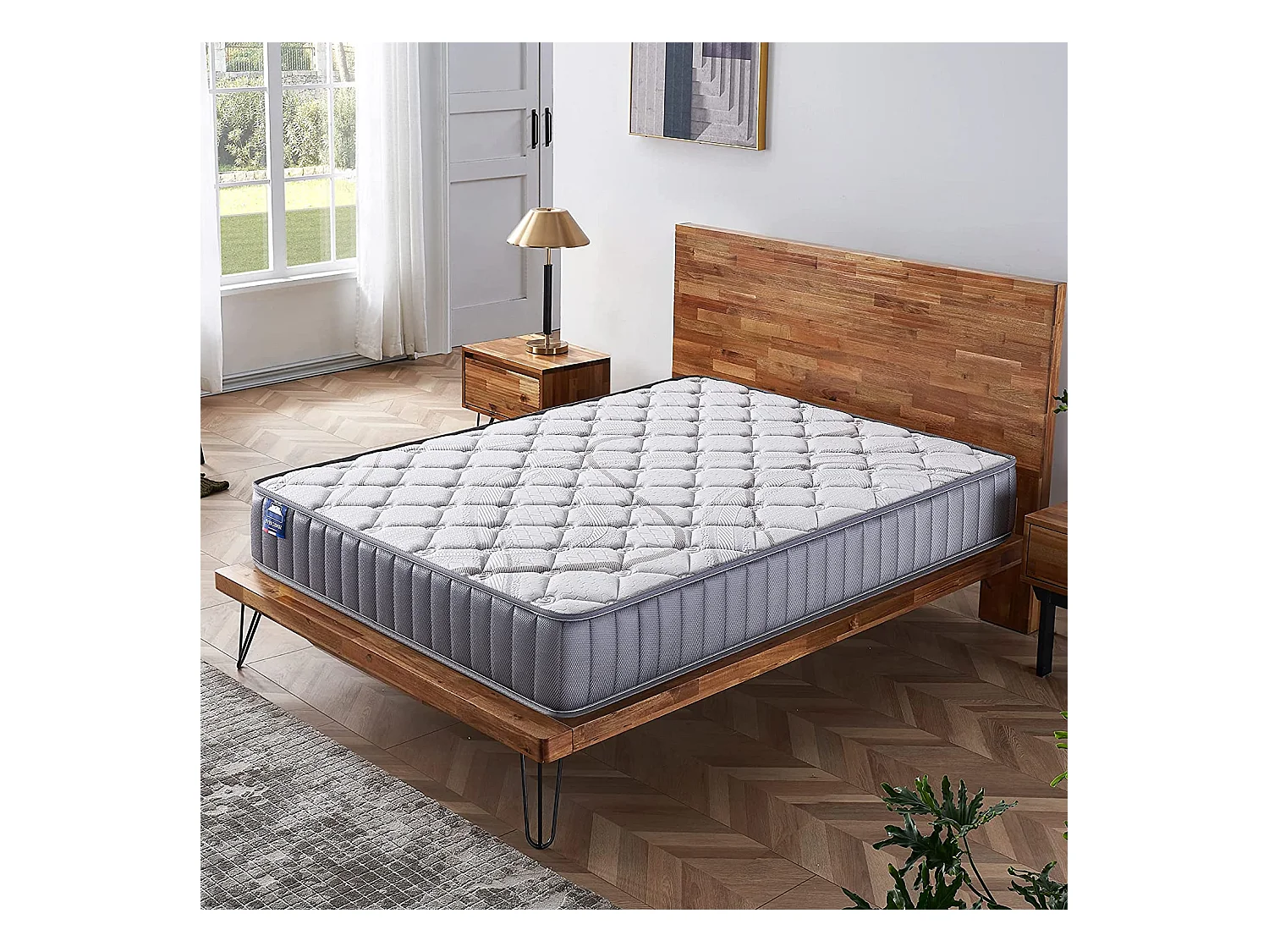 Matelas Sirius 140x190cm - Latex Naturel & Accueil Confort 400g/m2 (Anti-Points de Pression)- Épaisseur 22cm-Soutien Tonique Ferme & Enveloppant-Label sanitized