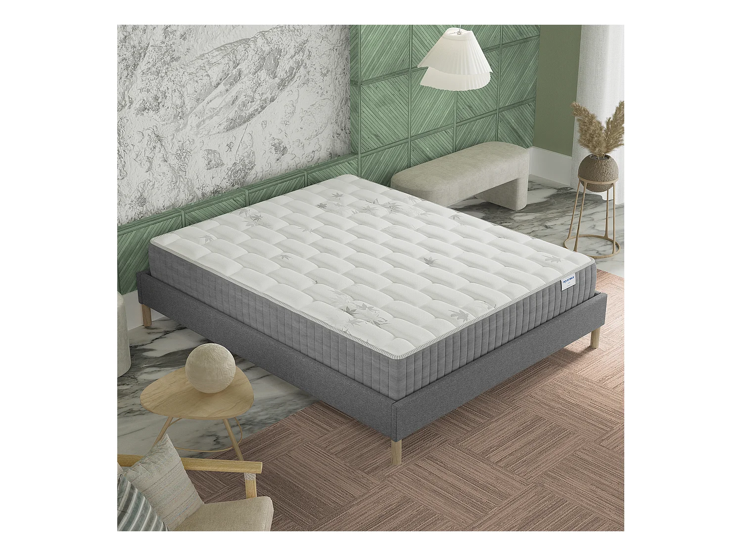 Matelas Ressorts ensachés + mémoire de forme, 140x190cm, 25cm d’épaisseur