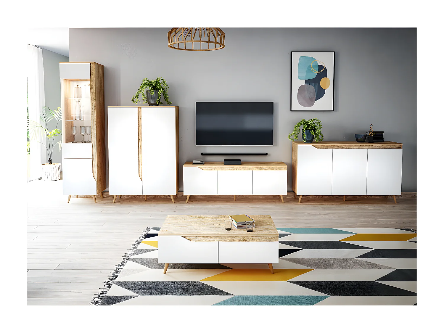 Table Basse Scandinave 1 Tiroir et 1 Niche L100cm - Tree