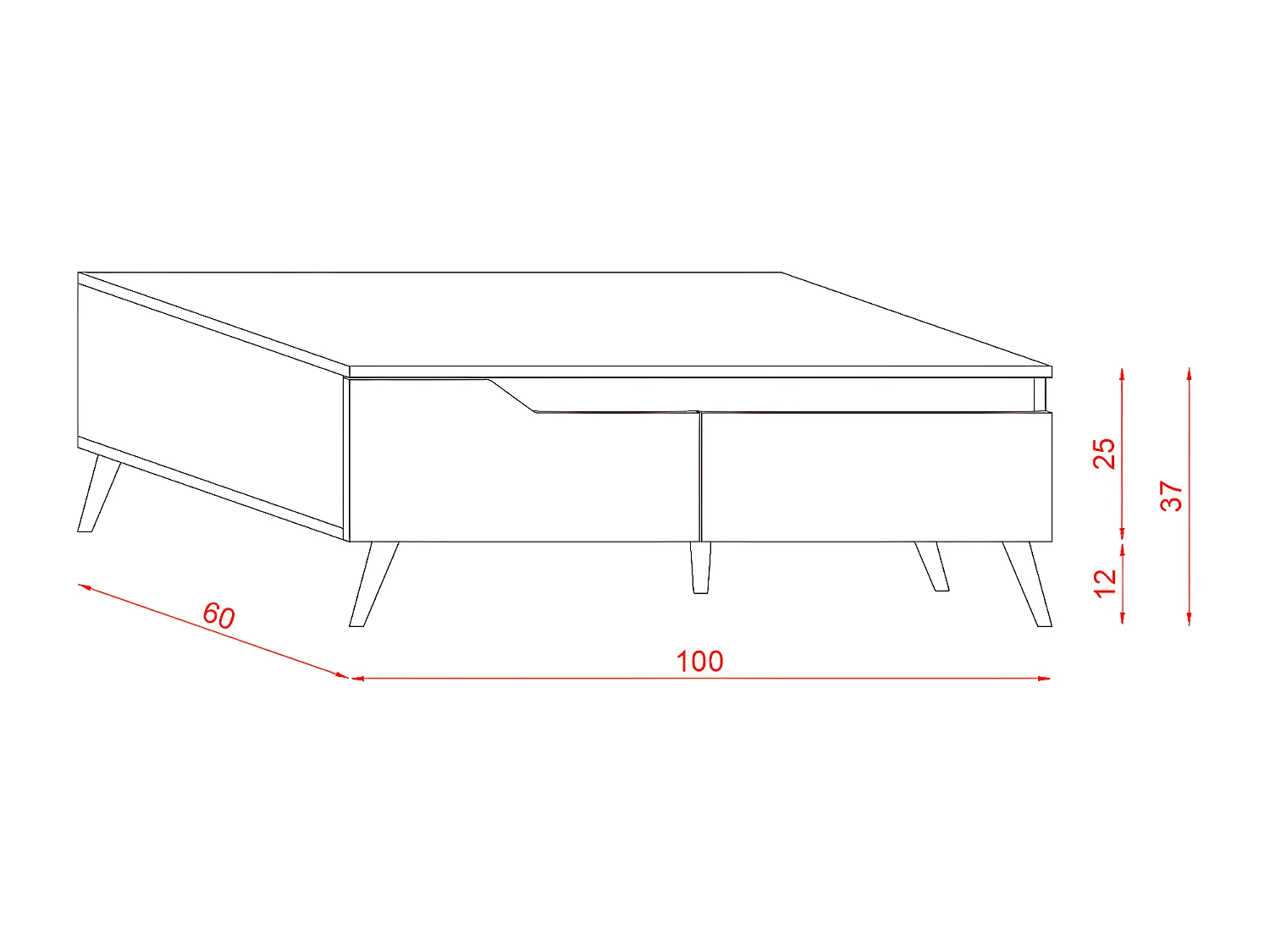 Table Basse Scandinave 1 Tiroir et 1 Niche L100cm - Tree
