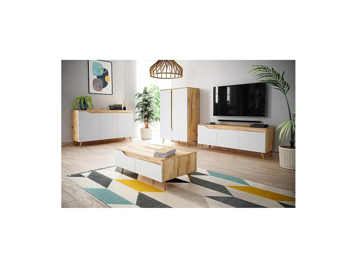 Table Basse Scandinave 1 Tiroir et 1 Niche L100cm - Tree