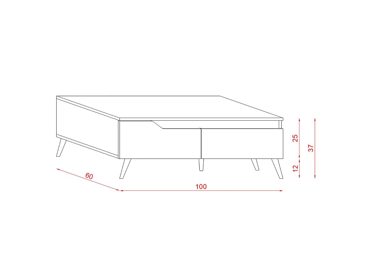 Table Basse Scandinave 1 Tiroir et 1 Niche L100cm - Tree