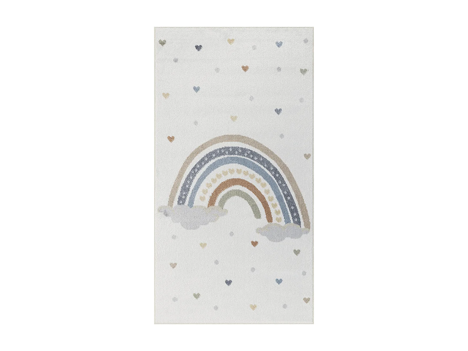 Tapis Enfant Lavable en Machine Arc-en-Ciel - Multicolore/Orange - 80x150cm - RAINI-BOW
