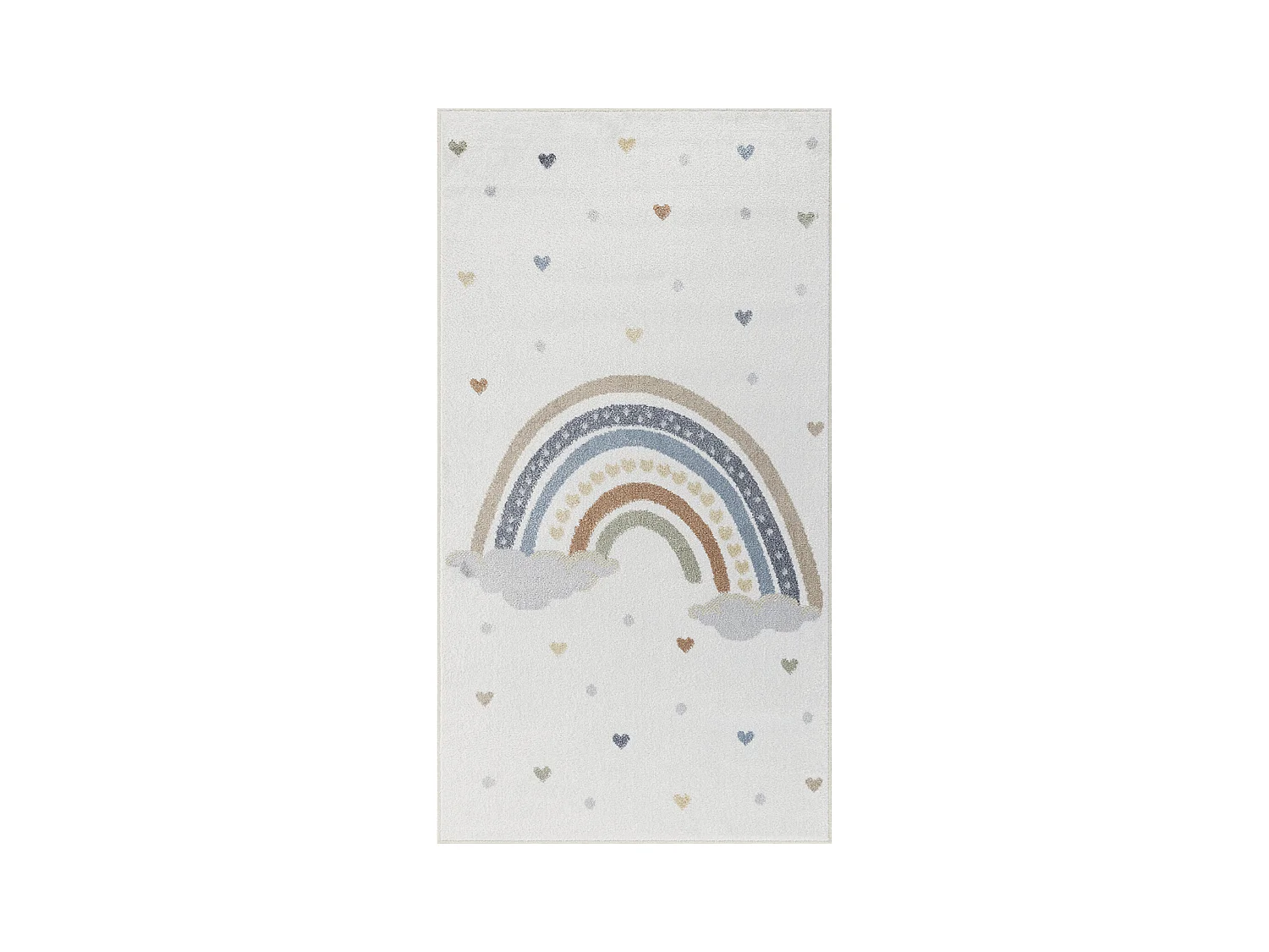 Tapis Enfant Lavable en Machine Arc-en-Ciel - Multicolore/Orange - 80x150cm - RAINI-BOW