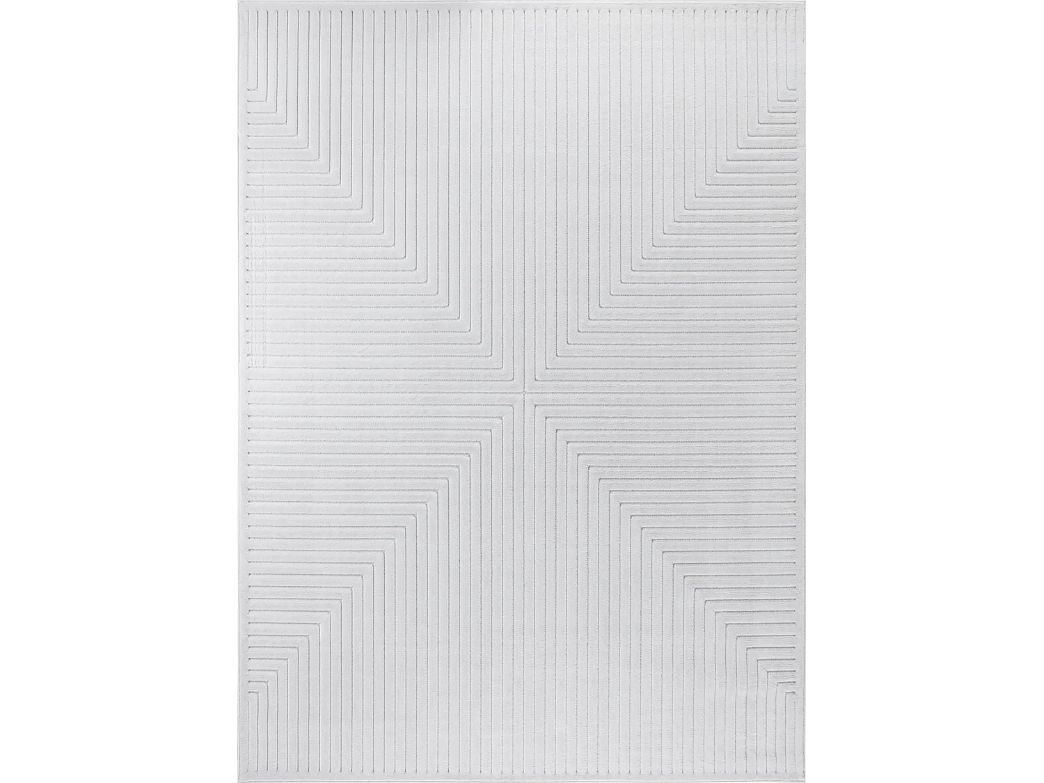 Tapis d'Intérieur/Extérieur Scandinave Moderne - Blanc - 120x170cm - KIYOSHI