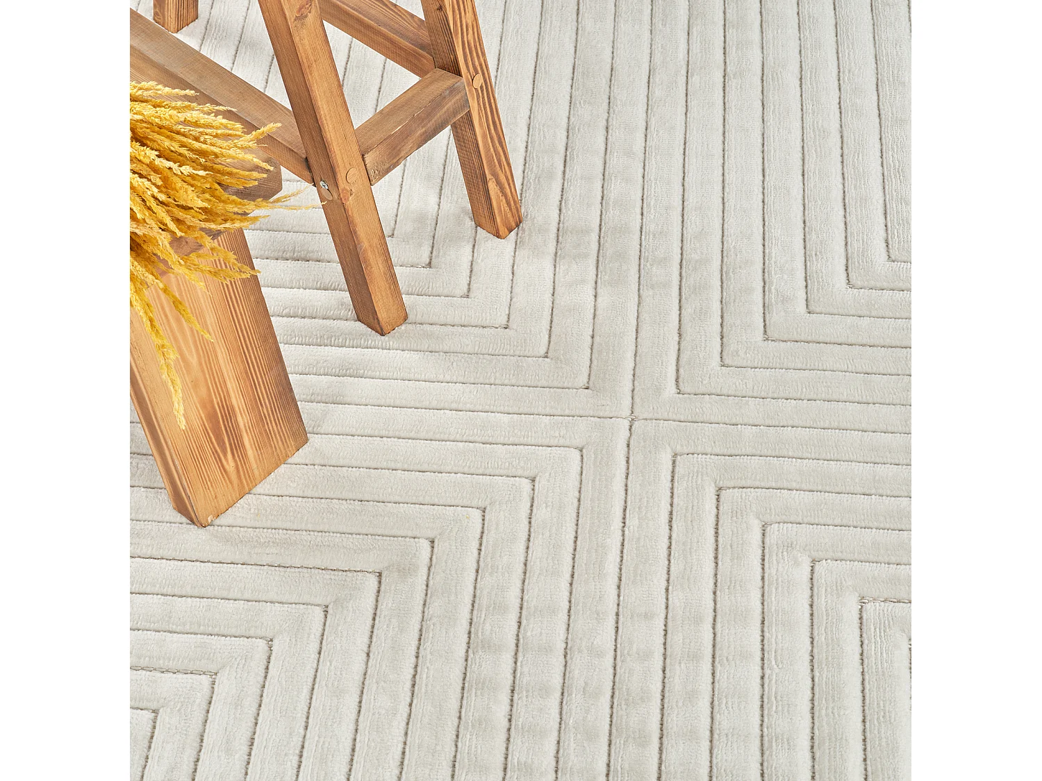 Tapis d'Intérieur/Extérieur Scandinave Moderne - Blanc - 120x170cm - KIYOSHI