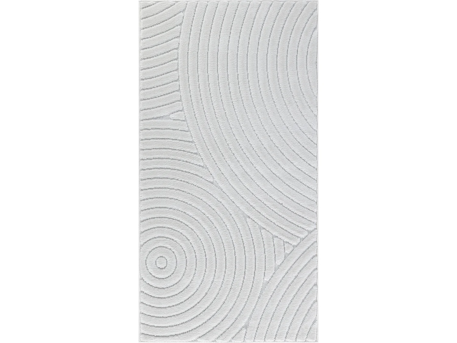 Tapis d'Intérieur/Extérieur Scandinave Moderne - Blanc - 80x150cm - KOANA