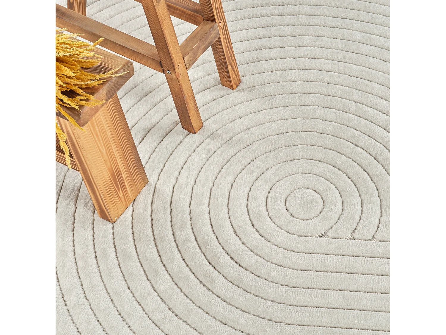 Tapis d'Intérieur/Extérieur Scandinave Moderne - Blanc - 80x150cm - KOANA