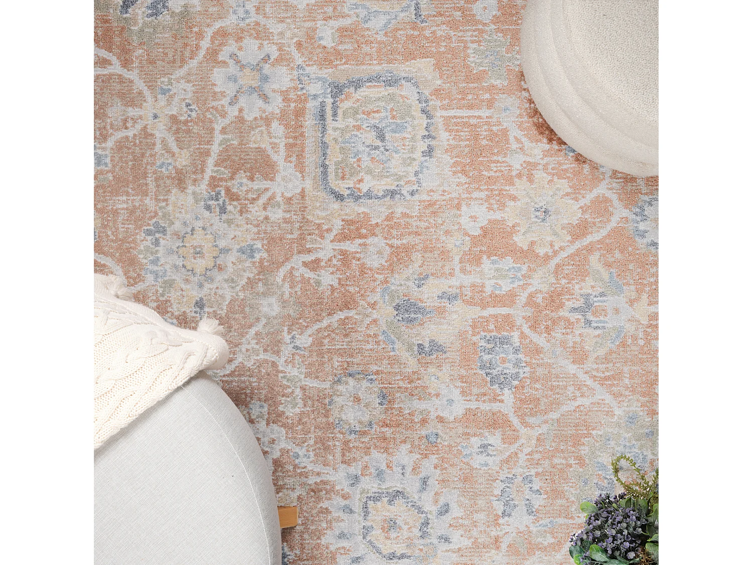 Tapis Vintage Lavable en Machine - Terracotta - 120x170cm - RUBY