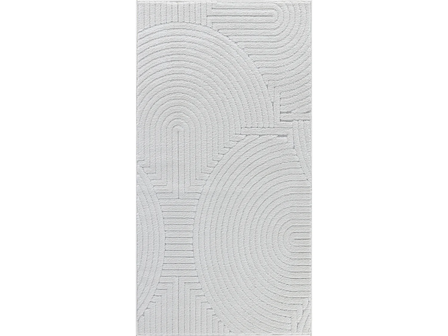 Tapis d'Intérieur/Extérieur Scandinave Moderne - Blanc - 80x150cm - REYKO