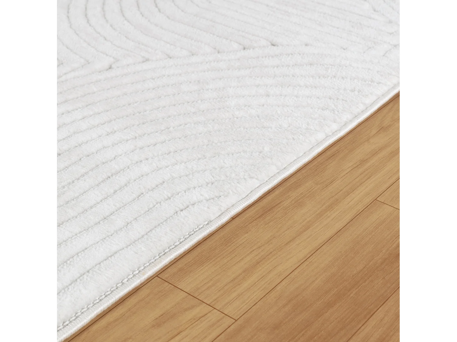 Tapis d'Intérieur/Extérieur Scandinave Moderne - Blanc - 80x150cm - REYKO