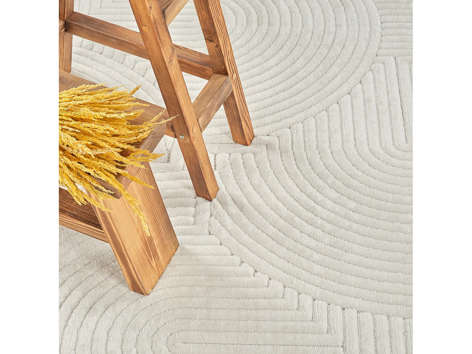 Tapis d'Intérieur/Extérieur Scandinave Moderne - Blanc - 80x150cm - REYKO