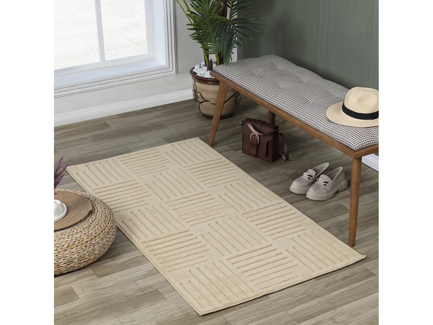 Modern Scandinavisch Tapijt - Beige - 80x150cm - MIDORI