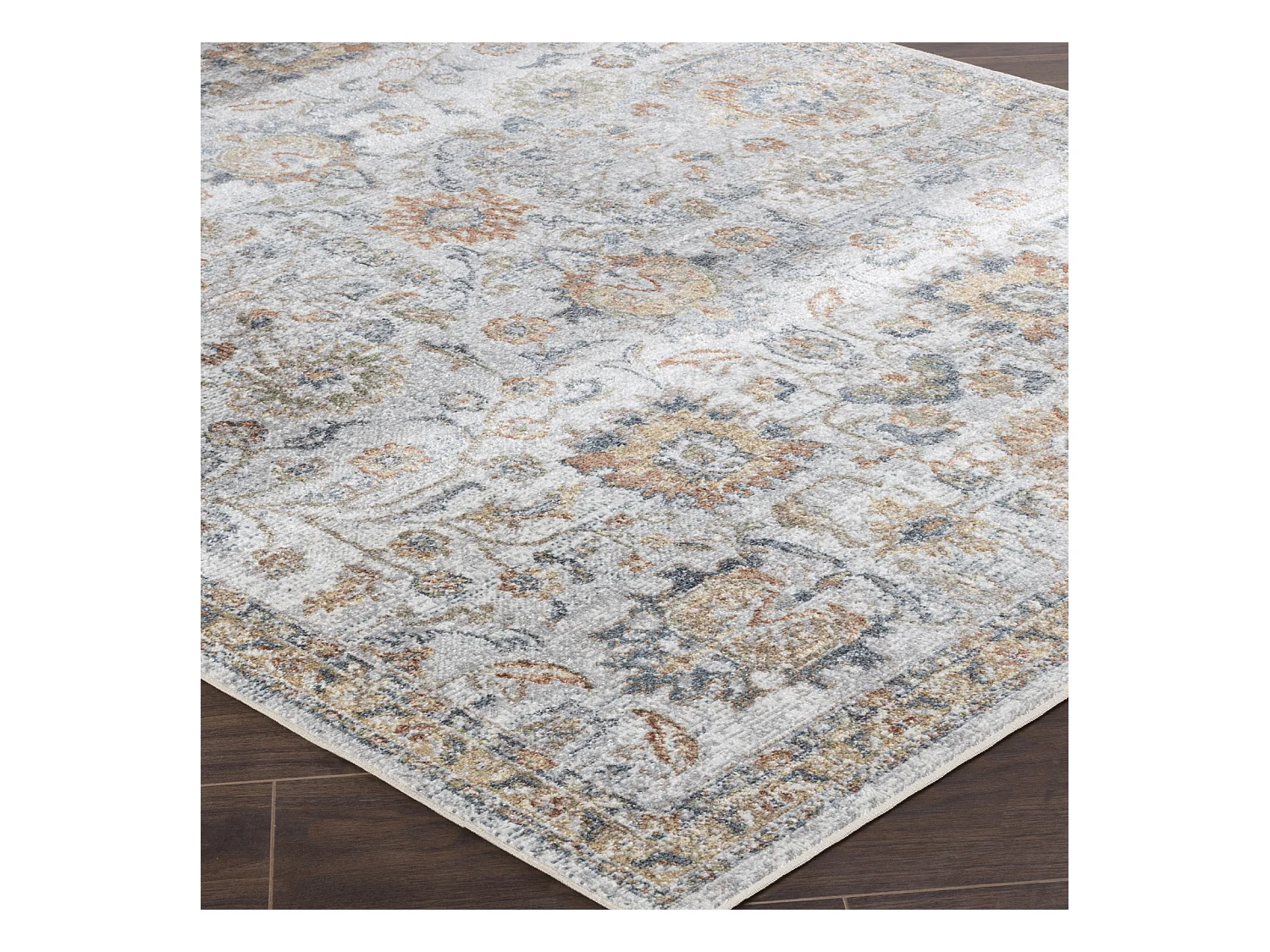 Tapis Vintage Lavable en Machine - Gris/Jaune - 120x170cm - ESTHER