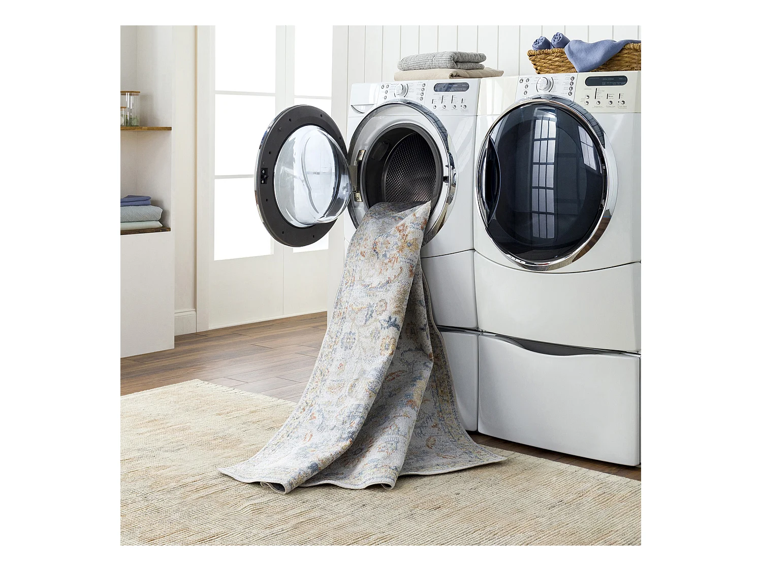 Tapis Vintage Lavable en Machine - Gris/Jaune - 120x170cm - ESTHER