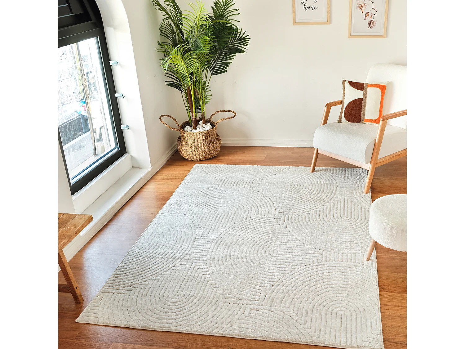 Modern Scandinavisch Tapijt - Wit - 120x170cm - REYKO