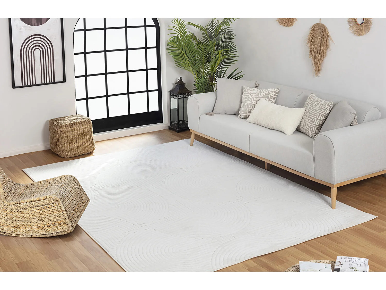 Modern Scandinavisch Tapijt - Wit - 120x170cm - REYKO