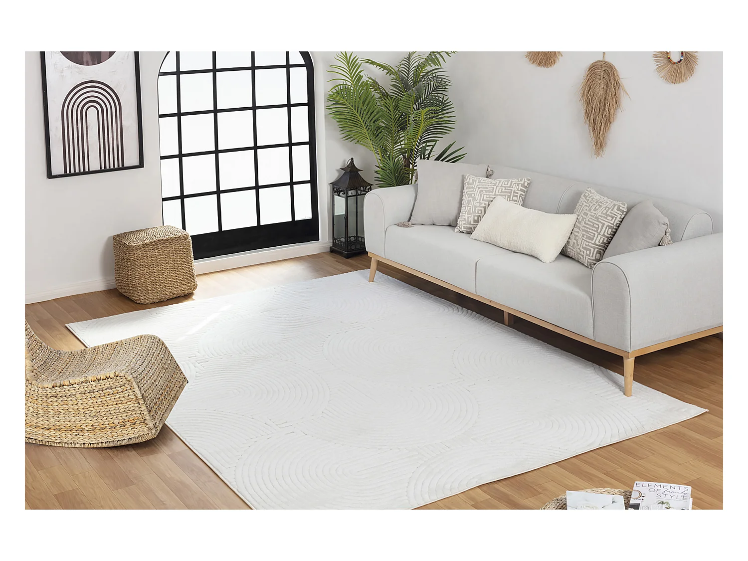 Modern Scandinavisch Tapijt - Wit - 120x170cm - REYKO