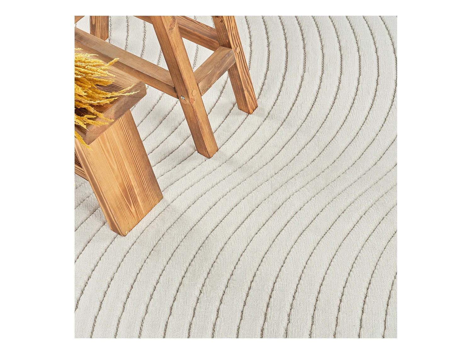 Tapis d'Intérieur/Extérieur Scandinave Moderne - Blanc - 80x150cm - AYUMI