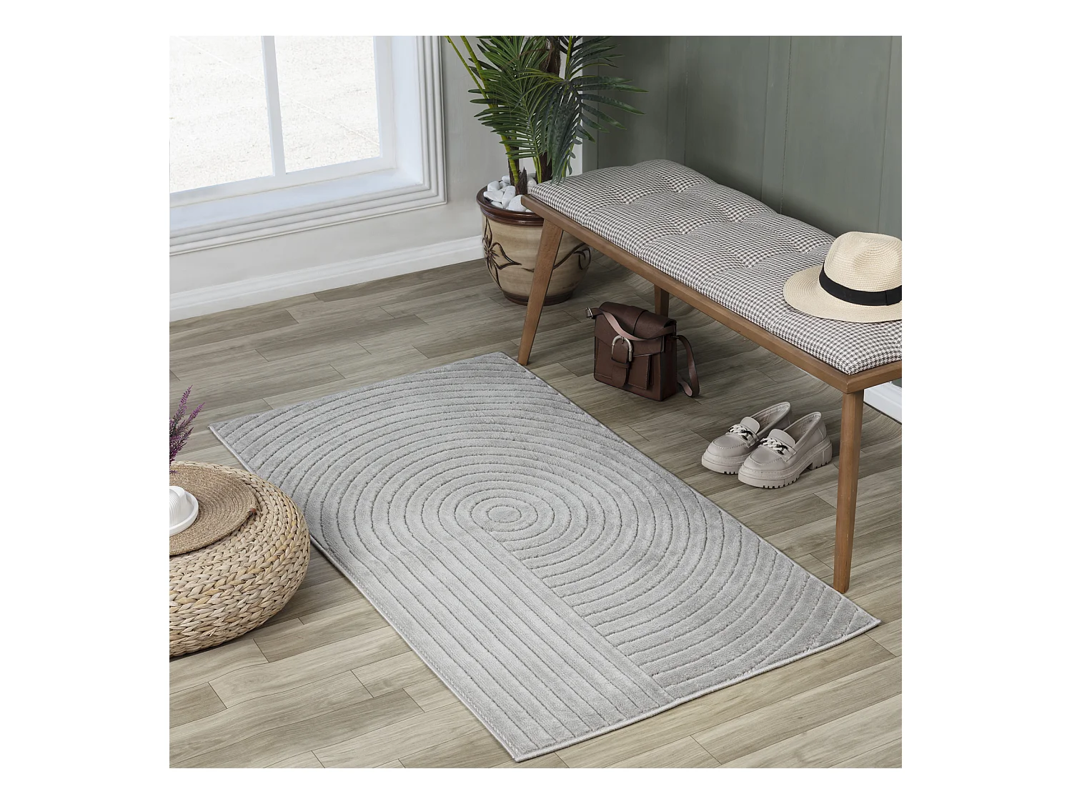 Modern Scandinavisch Tapijt - Grijs - 80x150cm - EMIKO