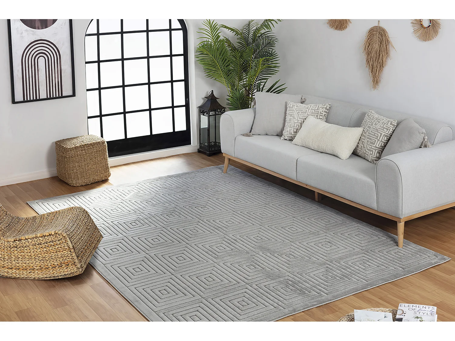 Modern Scandinavisch Tapijt - Grijs - 120x170cm - SAKURA