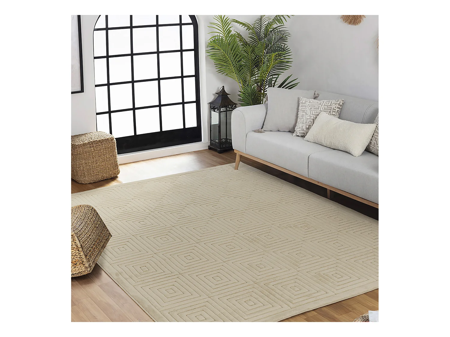 Modern Scandinavisch Tapijt - Beige - 160x220cm - SAKURA