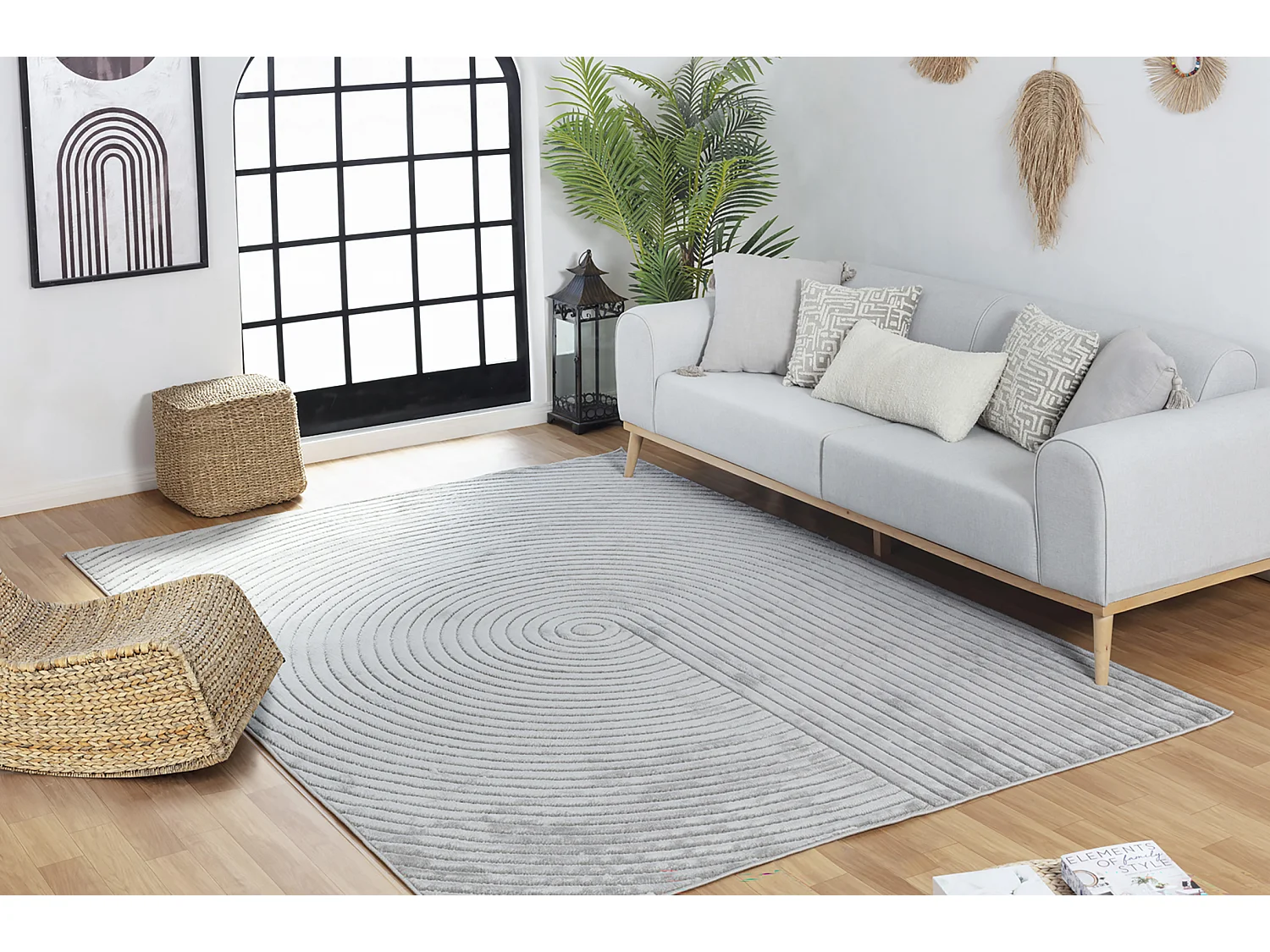 Modern Scandinavisch Tapijt - Grijs - 200x275cm - EMIKO