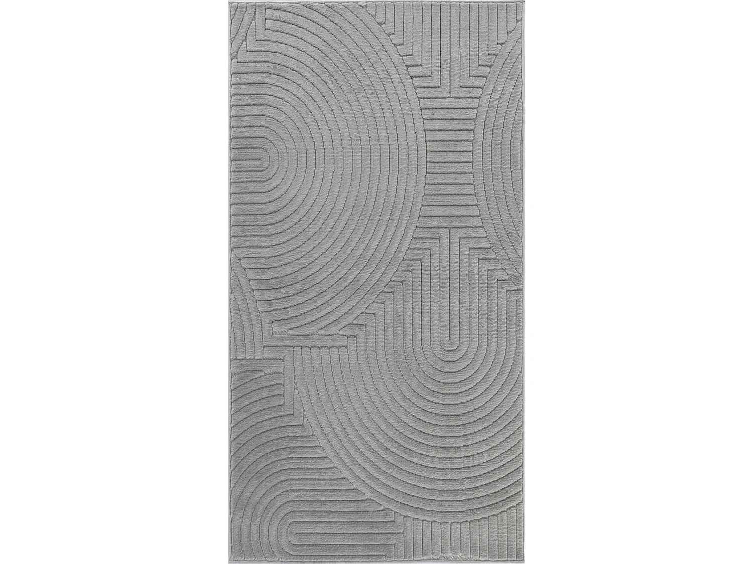 Tapis d'Intérieur/Extérieur Scandinave Moderne - Gris - 80x150cm - REYKO