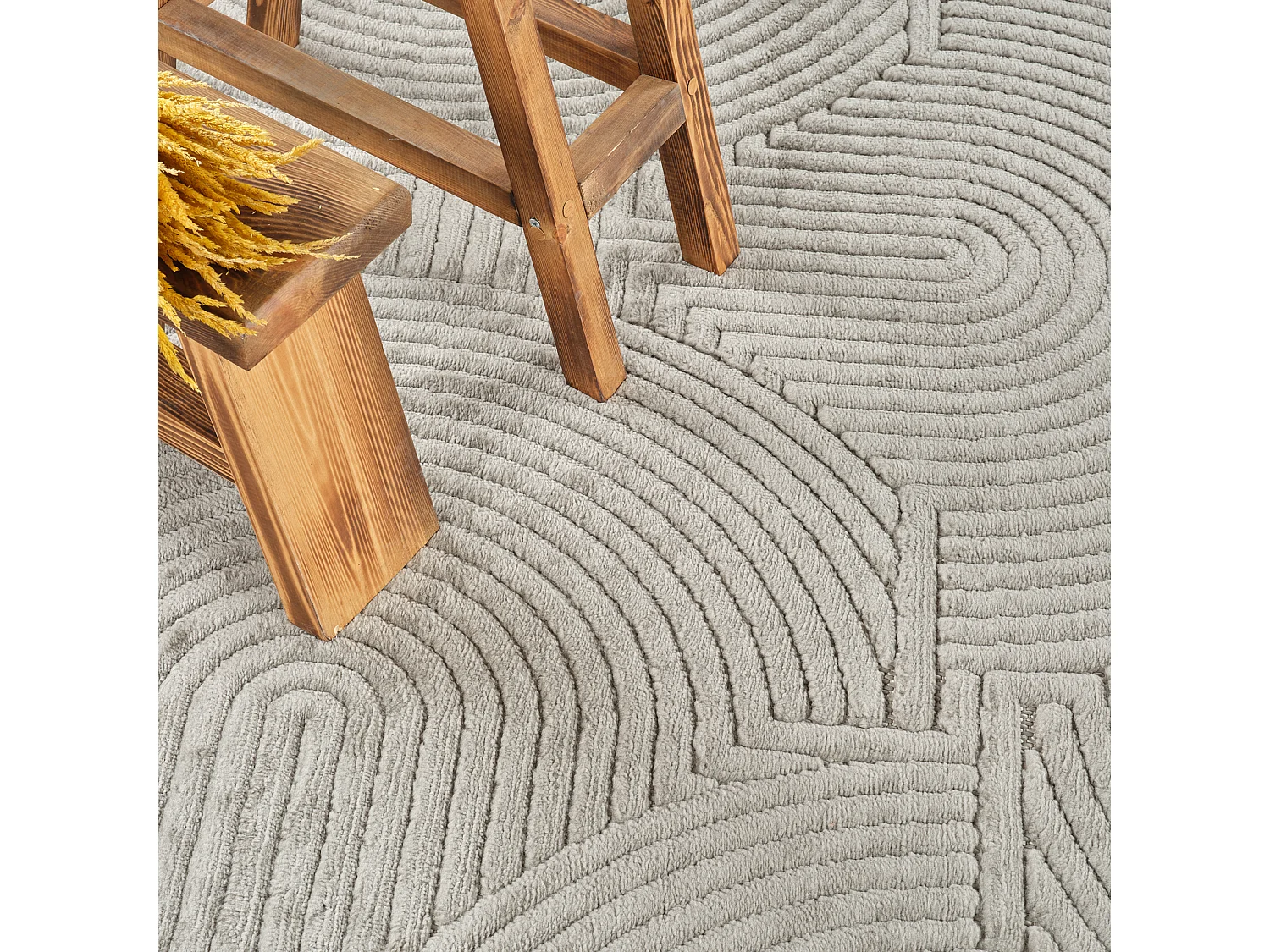 Tapis d'Intérieur/Extérieur Scandinave Moderne - Gris - 80x150cm - REYKO