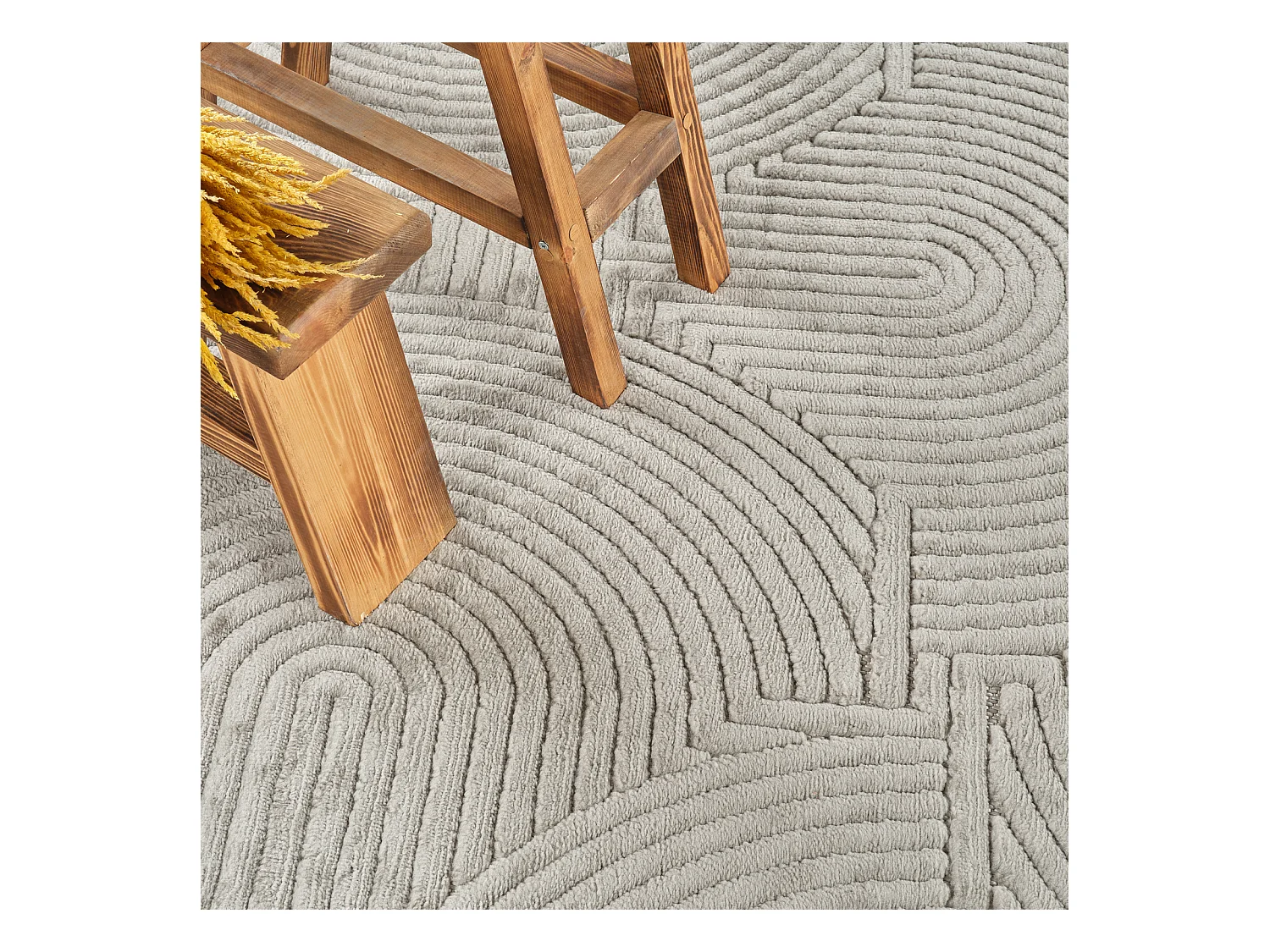 Tapis d'Intérieur/Extérieur Scandinave Moderne - Gris - 80x150cm - REYKO