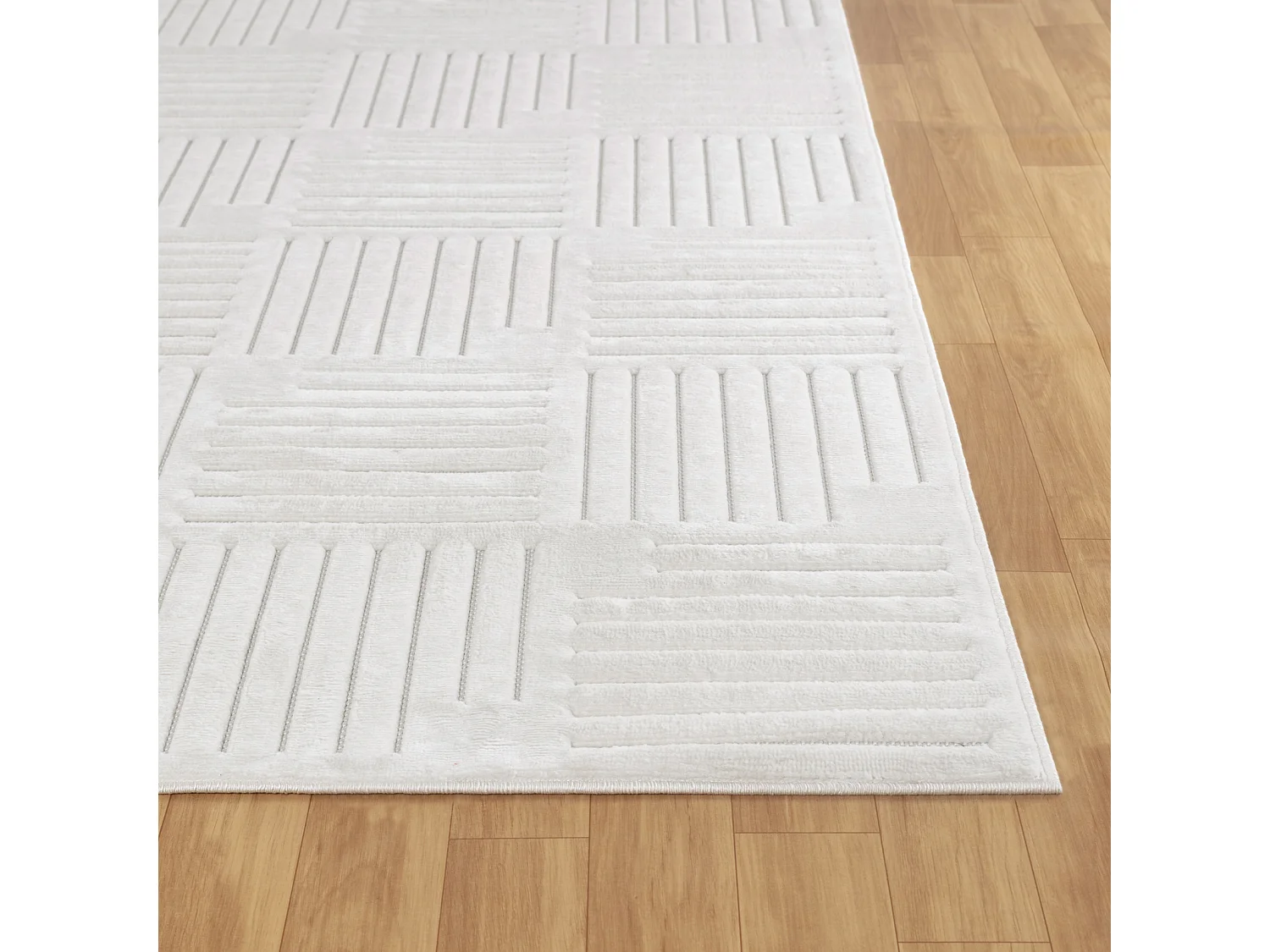 Tapis d'Intérieur/Extérieur Scandinave Moderne - Blanc - 80x150cm - MIDORI