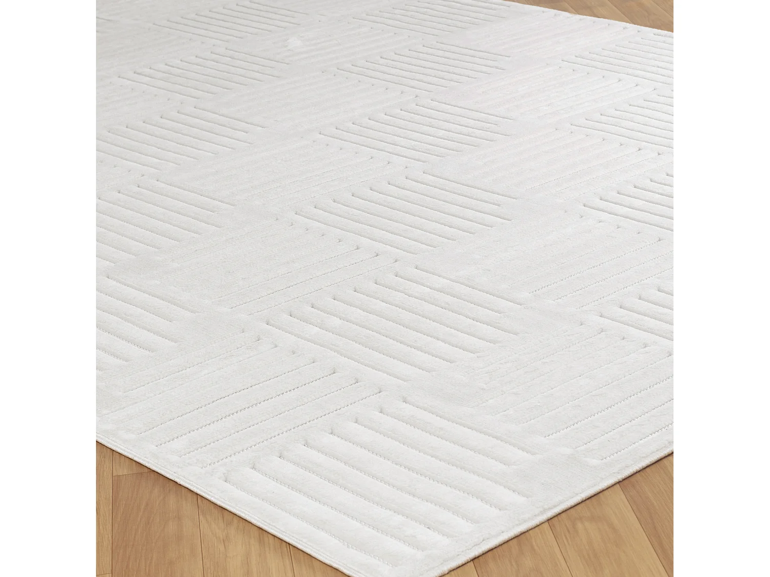Tapis d'Intérieur/Extérieur Scandinave Moderne - Blanc - 80x150cm - MIDORI