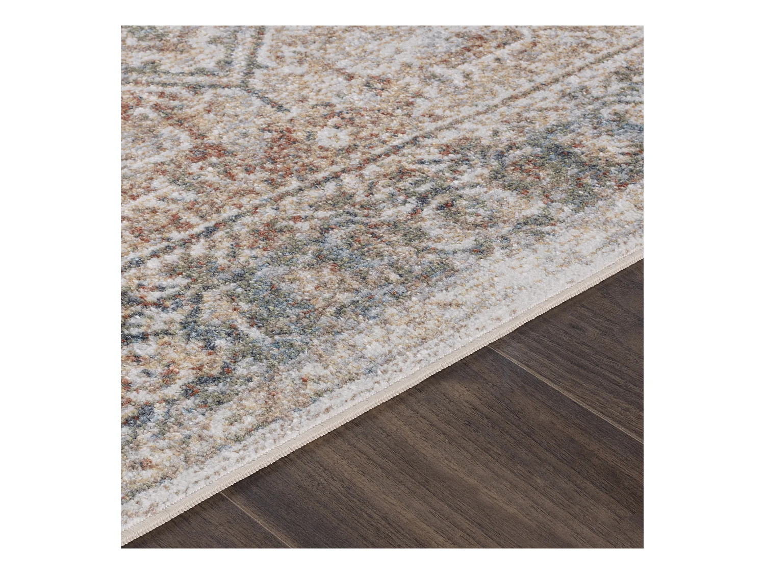 Rond Afwasbaar Vintage Tapijt - Bruin/Ivoor - Ø 200cm - ALORA