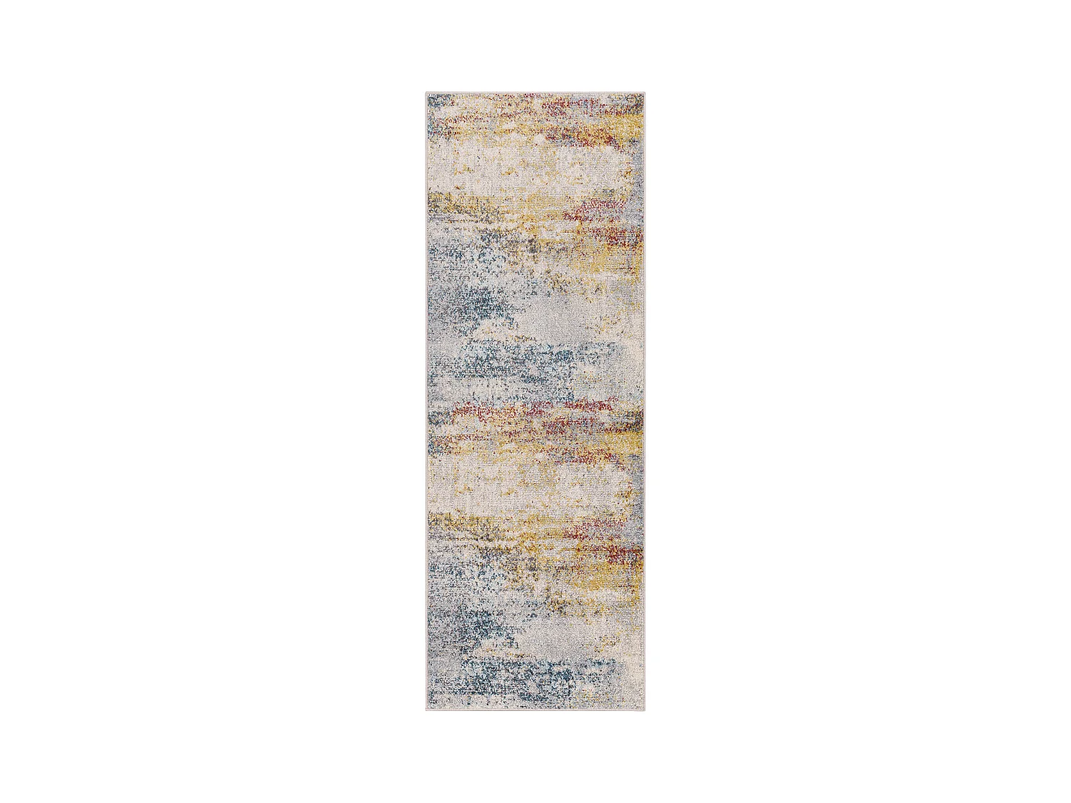 Tapis de Couloir Abstrait Moderne - Multicolore/Orange - 80x220cm - VALERIE