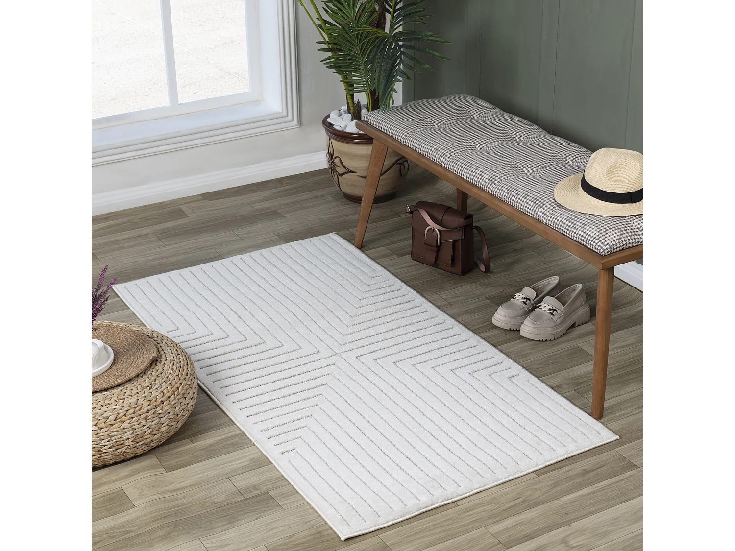 Modern Scandinavisch Tapijt - Wit - 80x150cm - KIYOSHI