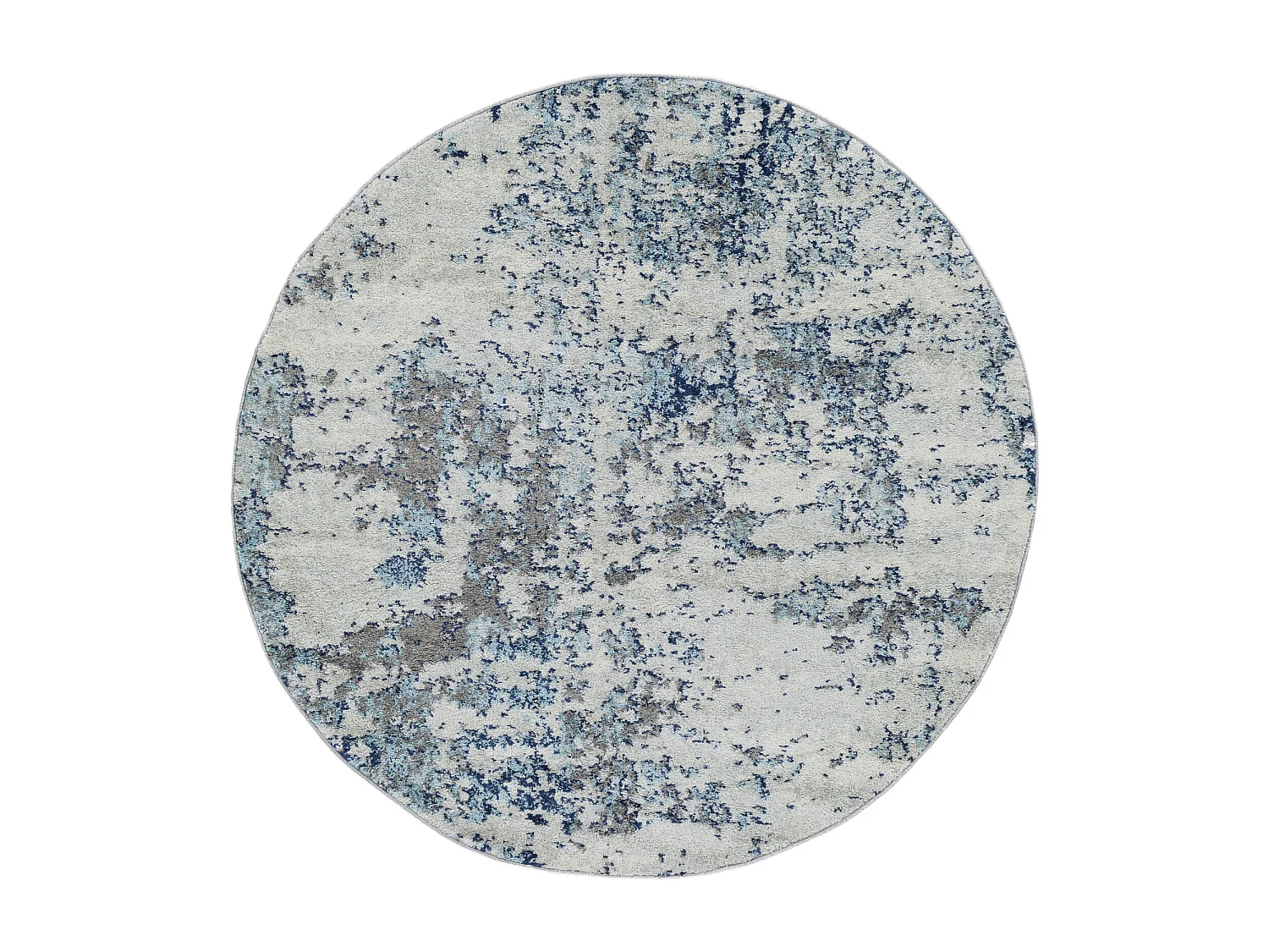 Rond Modern Abstract Tapijt SARAH - Blauw/Grijs - Ø 160cm - SARAH
