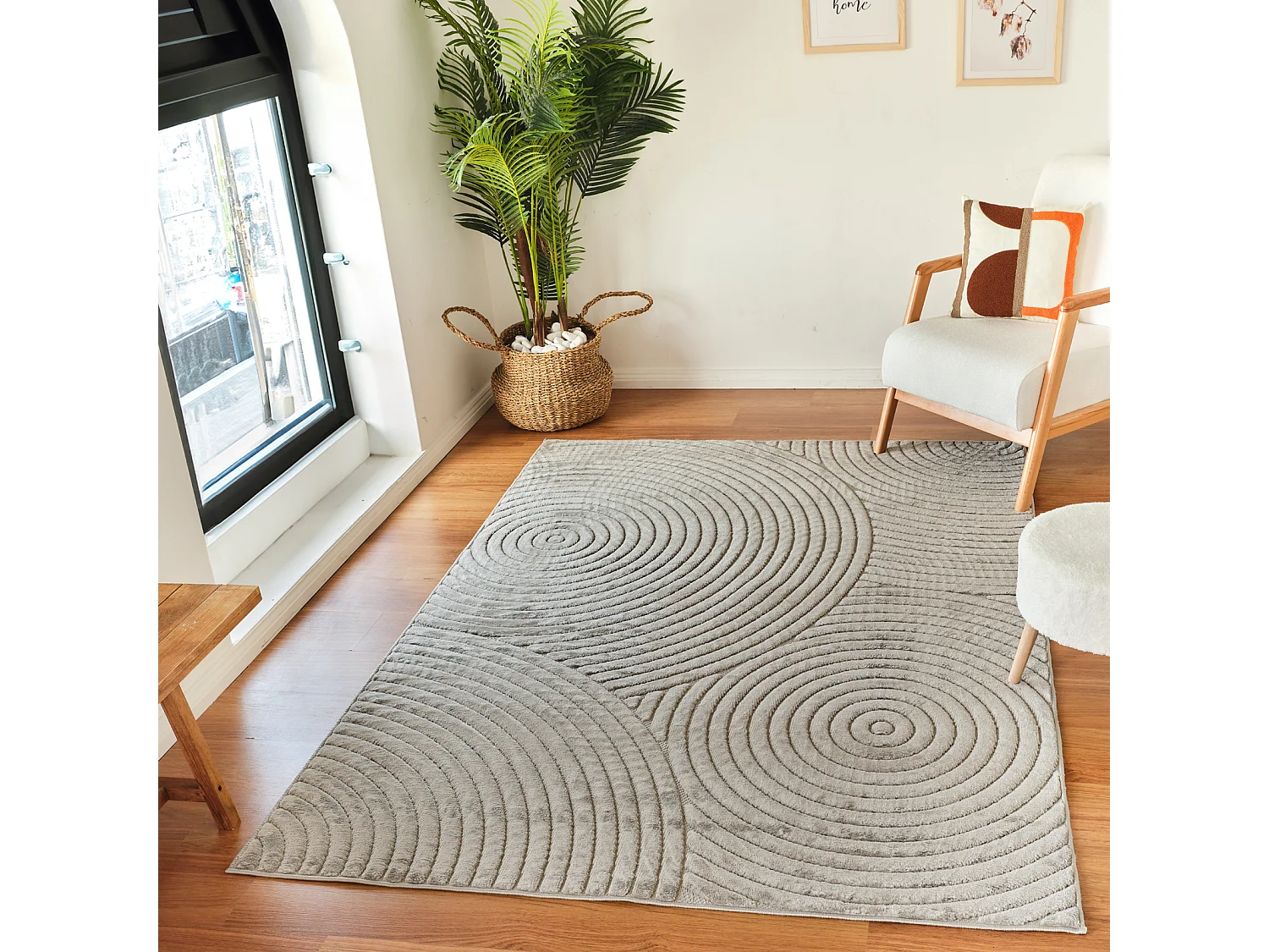 Tapis d'Intérieur/Extérieur Scandinave Moderne - Gris - 200x275cm - KOANA